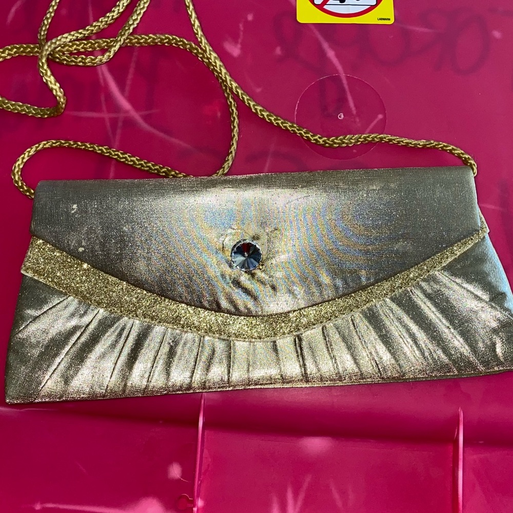 Gold clutch purse